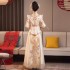 2024 New Champagne Gold Show He Dress, Bridal Chinese Wedding Dress, Heavy Industry Toast Dress, Pavilion Dress, Autumn and Winter