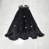 Minimalist satin hanging soft and premium pleated skirt with rolled edge length and sequined skirt A3 # 8956