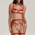 European and American popular fashion two-color splicing strap complex heavy craftsmanship fun lingerie 5-piece set of underwear