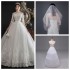 Main Wedding Dress 2024 Spring New One Shoulder Dreamy Slimming Mid Sleeve Lace Bridal Quidditch Large Size Wedding Dress