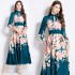 Original in stock | 2024 vintage palace style long dress with temperament V-neck and waist cinching slimming dress for women