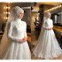 Muslim Wedding Dress Middle East Independent Station 2024 New Bridal Wedding Long Sleeve White Elegant and Atmospheric Foreign Trade Wedding Dress