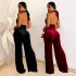 C7101 Cross border AliExpress Amazon Independent Station European and American Fashion Women's Clothing Sexy Deep V Large Open Back High Waist Leisure