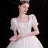 Main Wedding Dress Bridal 2024 New Style Large Tailed Female Short French Heavy Industry Summer One Shoulder Palace Style