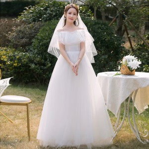 Light Wedding Dress 2024 New Bridal One Shoulder Forest Style Simple French White Princess Super Fairy Outdoor Travel Photography Wedding Dress