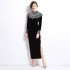 2024 autumn and winter plus size women's clothing new product temperament velvet western-style goddess style French dress