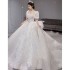 Main plus size wedding dress, bride 2024 new style, big tail, petite woman, French heavy industry temperament, one shoulder palace