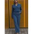 European and American foreign trade women's clothing 2024 autumn new style fashionable temperament long sleeved short sleeved suit top straight leg pants two-piece set