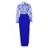 D323 European and American women's clothing 2024 new fashion print strap long sleeved shirt half skirt long skirt cross-border two-piece set