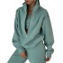 2024 Cross border two-piece set of European and American women's clothing for foreign trade, ins hoodie with thick fleece and fashionable casual sports suit