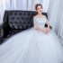 2024 new high-end lace ribbon mid sleeve one shoulder plus plus plus size wedding dress with white knot and fat body, plus a large tail