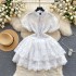 French retro palace style small dress, high-end embroidered princess dress, sweet ruffle edge temperament dress for socialites