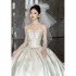 Satin strapless wedding dress 2024 new summer bride with high-end texture, large tail, small stature, French main yarn