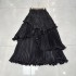 Glossy, elegant, irregular patchwork, hundred fold skirt, big swing, long skirt, half body skirt, slimming A3 # 8938