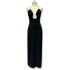 European and American style cross-border 2024 new suspender long dress with sexy temperament, V-neck splicing backless chiffon dress for women