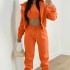 Euro American 2024 Cross border New Women's Clothing AliExpress Solid Color Simple Hoodie Sports and Leisure Pants 3-Piece Set