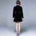 Small black dress, small stature, sweet style, autumn outfit, 2024 new women's clothing, Hepburn style black velvet dress