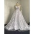 European and American cross-border plus size wedding dress 2024 new long tailed mid waist backless dreamy long sleeved wedding dress in stock overseas warehouse