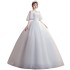 Main Wedding Dress Female 2024 New Style Mother Lace Super Fairy Dreamy Outward Yarn French Fat Spring/Summer Wedding Dress Cover Arm V-neck