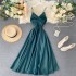 Chic gentle style long skirt children's summer dress 2020 new goddess heart machine backless lace up waist strap dress