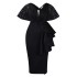 D516 Amazon Summer Sexy V-neck ruffle edge slit nail bead evening dress, socialite temperament party dress