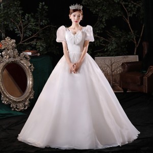 Wedding Dress 2024 Summer Bow New Style Female Short French Princess Goes Out Together for Wedding Photography