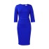 D384 independent station African plus size women's summer short sleeved round neck temperament Tongle office dress pencil skirt