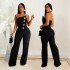 C7105 Cross border AliExpress Amazon Independent Station European and American Fashion Women's Sleeveless Button Up jumpsuit Pants New