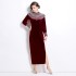 2024 autumn and winter plus size women's clothing new product temperament velvet western-style goddess style French dress