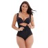 Foreign trade plus size women's latex plastic body shaping jumpsuit body shader zipper triangle lace bodysuit