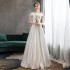 One shoulder satin light wedding dress 2024 new bride white simple and neat outdoor veil, small stature summer travel photo