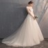 Main Wedding Dress 2024 New Bride Girl Simple Mori Net Red Tiktok Star Sky French Small Man Trailing Light