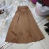 Design a pleated midi skirt with a high waist, retro and fashionable design. The side pockets have a hanging effect and the skirt is a large swing. A2 # 8751