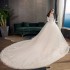 French light wedding dress 2024 new bride long sleeved short stature beige simple palace style travel photography temperament main veil