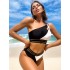 New one-piece bikini for European and American foreign trade, Amazon cross-border color blocking splicing, one shoulder fashionable and sexy swimsuit