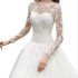 Foreign trade wedding dress 2024 new Amazon export long sleeved lace slimming will temperament trailing bride wedding dress female