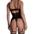 Perspective sexy backless high waisted jumpsuit lingerie