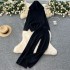 Lazy style Fried Dough Twists knitting suit loose and versatile hooded pullover sweater+high waist casual wide leg pants for women in autumn and winter