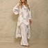 2023 new European and American women's fashion casual loose oversized printed irregular top set in stock for summer