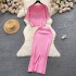 Early Spring Korean Style Dress Set 2024 New Knitted Cardigan Short Versatile High Waist Half Skirt Two Piece Set Skirt