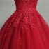 Wedding Dress 2024 New Red Yarn Bridal Princess Dreamy Flower Buds V-neck Spring Towing Puffy Skirt for Women