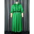 AM040321 Mushroom Edge Lantern Sleeve Dress Elegant Style Banquet with Belt and Folding Skirt Prom Dress