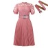 D499 European and American women's clothing 2024 new short sleeved lace patchwork pleated African dress cross-border dress