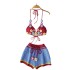 Beach vacation style pure desire spicy girl weaver knit suit summer suspender strapless top+high waist wide leg shorts