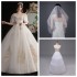 Main wedding dress French Hepburn light 2024 new bride simple V-neck outdoor veil plus size wedding dress covers arms super fairy