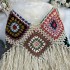 Summer Bohemian ethnic style retro hook and flower knitted tassel contrasting tank top short skirt sexy two-piece set