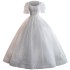 Main Wedding Dress Bridal 2024 New Style Large Tailed Female Short French Heavy Industry Summer One Shoulder Palace Style