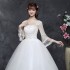 Large size wedding dress, fat 2024 new style, one shoulder, mid sleeves, Korean style bride's wedding dress, neat size, slimming effect, autumn and winter diamonds