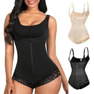 2022 Amazon Source Body Shaper Shapewear Mesh Lace Zipper Bodysuit