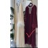 Vietnamese style ostrich fur decorative dress with cuffs, heavy duty collar with diamond inlaid loose long skirt A2 # 8073